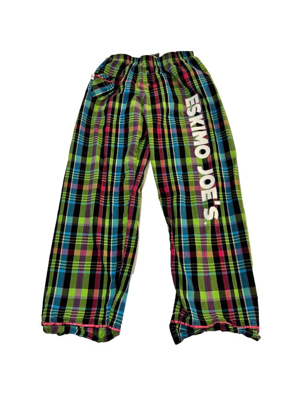 Eskimo Joes Stillwater OK Sleep Lounge Pants Womens Sz XS Extra Small Green Pink